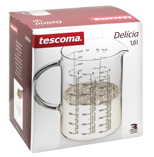 Tescoma Glas-Messbecher Delicia 1000ml, hitzebeständiges Borosilikatglas