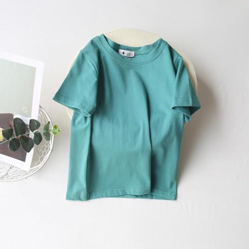 Image of KISBINI Little Girls Boys Short Sleeve T-Shirt Cotton Solid Tees for Toddlers
