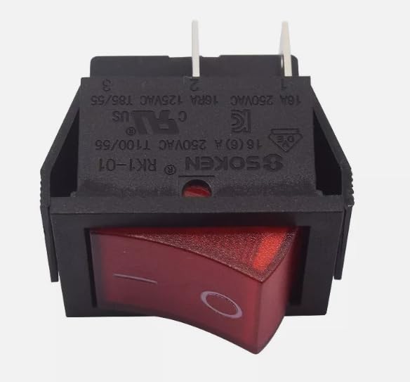 1PC Soken RK1-01 4-pin 2-Position Boat Type Rocker Switch 16A250V with Red Lamp