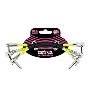 Ernie Ball 6 inch Flat Angle/Flat Angle Patch Cable 3-Pack – Black