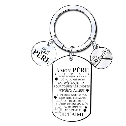 XQXQXZ Regalo Papà, Porta Papà, Regalo Festa Della Pere, Regalo Papà Compleanno, Idea Regalo Papà, Portachiavi Papà, Regalo Papà Noel, Bel Papà Regalo Originale, Regalo Bellissimo Papà, 1, L