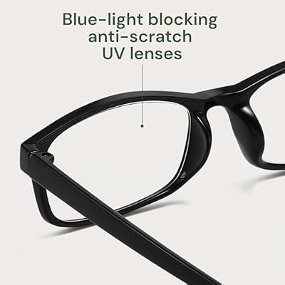 Gaoye Multi Pack Reading Glasses - Blue Light Blocking Lenses, TR90 Frames, UV400 - Eyeglasses with Clear Vision (Black, 2.5x)