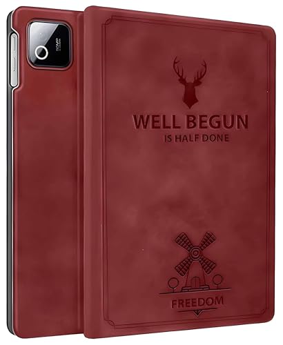 Image of ProElite Cover for Xiaomi Mi Pad 8 /8 Pro 11.2 inch Cover Case, Deer Flip Case for Xiaomi Mi Pad 8 /8 Pro 11.2 inch, Support Auto Sleep Wake, Wine Red