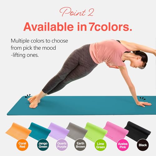 Image of Primasole Yoga Mat with Carry Strap for Yoga Pilates Fitness and Floor Workout at Home and Gym Non-slip 9 colors
