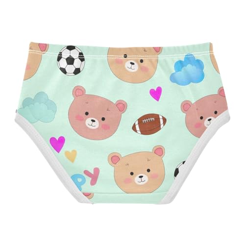 Funny Girls Underwear Toddler 2t Cotton Little Girl Panties Cute Bear Faces Briefs Undies Kids2
