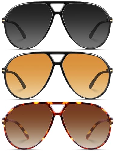 Oversized Retro Aviator Sunglasses for Women Men Classic 70s Vintage Style Trendy Large Frame Sun Glasses4