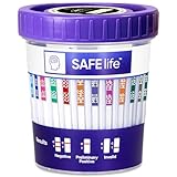 SAFE LIFE 13 Panel Urine Cup [25 Pack] -(AMP500, BAR, BUP, BZO, COC150, MDMA, MET500, MOP 300, MTD, OXY, PCP, TCA) Include with 3 Adulterations (CR,SG,PH)