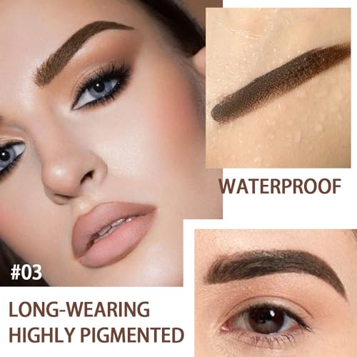 Tinted Thickening Eyebrow Mascara with Two Eyebrow Brushes,Brow Fast Sculpt,Waterproof,Transfer-proof,Eyebrow Tinting Kit- Cruelty Free - Light Medium Brown (2 Pack) (02#Reddish Brown &03#Gray) - Image 3