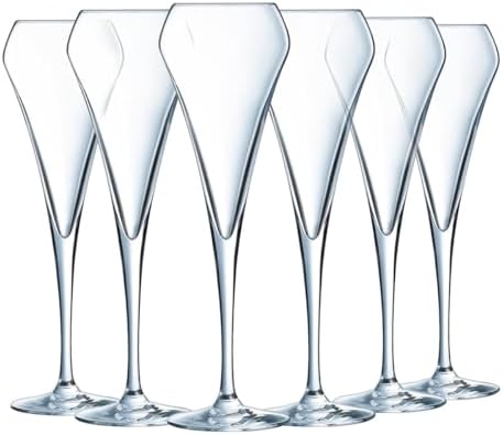 Chef & Sommelier - Colección Open'Up 6 Copas de champán efervescente, Copas Modernas y Elegantes - Resistencia Excepcional - Transparencia Absoluta, 20 cl en Cristalino