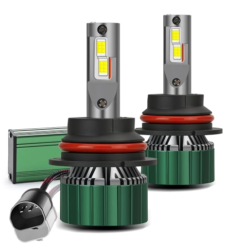 9007 HB5 LED Headlight Bulbs, 600% Brightness 28000LM 6500K Xenon White Conversion Kit Plug and Play High/Low Beam Fog Light Bulb, Pack of 2