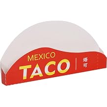 100 Pcs Disposable Paper Boxes for Taco Portable Oilproof Freestanding Kraft Paper Taco Holder Food Packaging