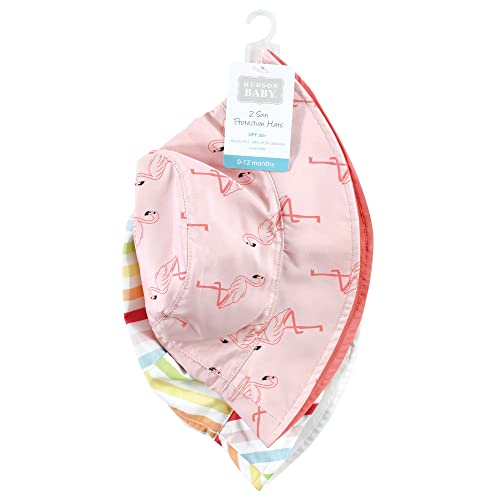 Hudson Baby Unisex Baby Sun Protection Hat, Flamingo Rainbow Stripe, 0-12 Months #TOP1