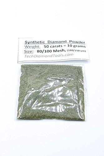 Techdiamondtools Diamond Dust Grinding Powder For Stone Rock Valve Steel Hard Metal Concrete Granite Knife Gun From 325/400 To 50/60 Mesh 5 Grams 25 Carats Usa Made Abrasive Powder (80 Grit) #TOP1