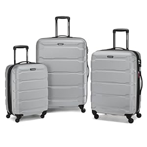 Samsonite Omni PC Hardside Expandable Luggage with Spinner Wheels, Silver, 3-Piece Set (20/24/28)
