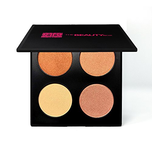 The Beauty Box Contour, Highlighting and Bronzing Palette, Sculpt, Shade, and Brighten with 4 Shades of Bronzer and Highlighter - Honey Baby Glow Palette