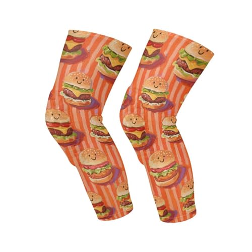 sanluoli Cute Cartoon Orange Hamburgers knee braces for men (Pack of 2) Support for All Sports knee sleeve for Scooter, Scooter, Scooter, Scooter