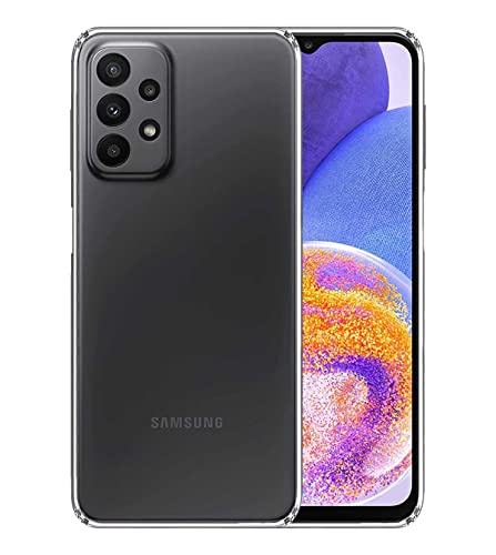 Image of Transparent Soft Silicone TPU Flexible Back Cover Compatible with Samsung Galaxy A23 + Screen Guard