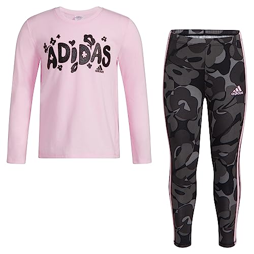 Image of adidas Girls' 2-piece Long Sleeve Graphic Tee and Legging Set