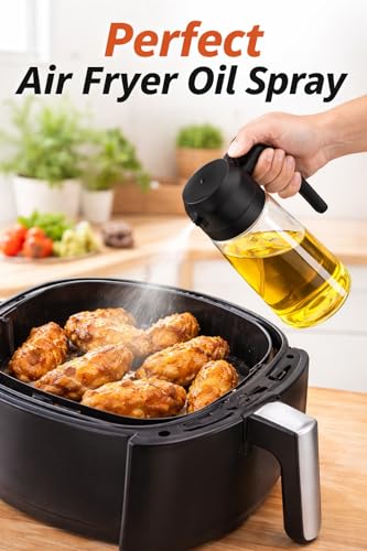 Image of JB'S LAND Cooking Oil Sprayer Bottle 2 in 1 Oil Dispenser and Sprayer 470ml Glass Non Drip Leak Proof Fine Mist Olive Oil Spray for Kitchen Air Fryer BBQ Salad