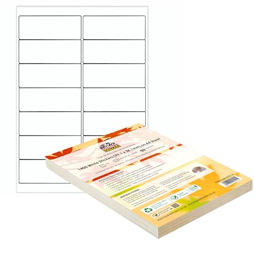 Double Dragon, Papier d'étiquettes d'adresses autocollantes A4, 14 étiquettes par feuille, 100 feuilles, 99,1 x 38,1mm (1400 étiquettes)