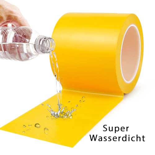 BOMEI PACK 100mmx33m Warnklebeband Gelb Warnband Gefahr Warnung PVC Für Bodenkennzeichnungen