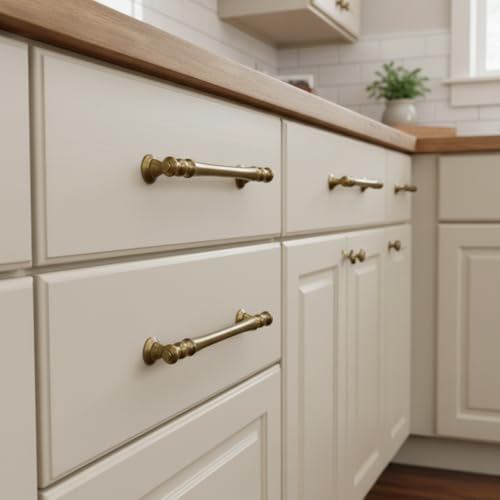 Alzassbg Antique Brass Cabinet Pulls and Handles 10 Pack, AL3085AE by Alzassbg - Used condition - Image 4