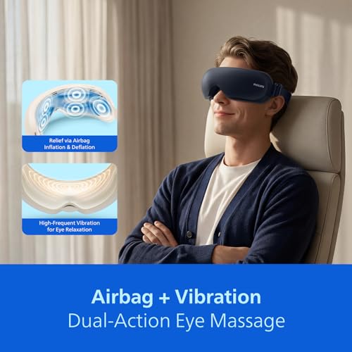 PHILIPS Eye Massager with Heat and Cooling, Massaging Eye Mask Black - image 3