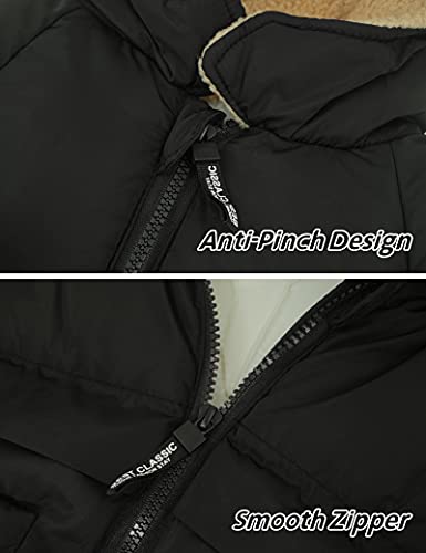 Baby Winter Thick Warm Quilted Jacket Sherpa Fleece Hood Coat with Bear Ear Insulated Parka Anorak Ski Outwear 2-7 Years2