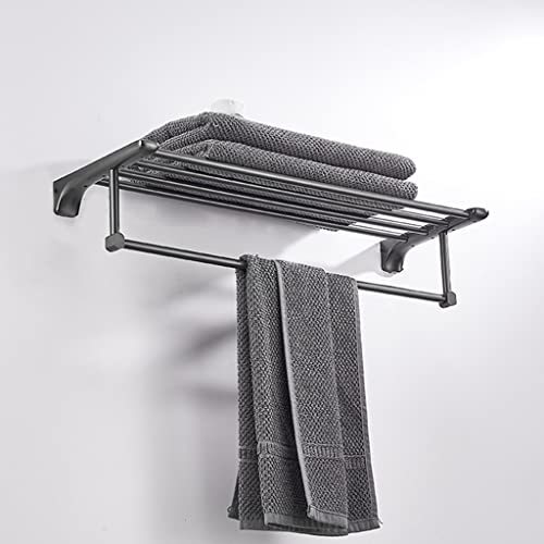 Estante de pared multifuncional de 80cm con fijación sin taladros para baño e inodoro 6