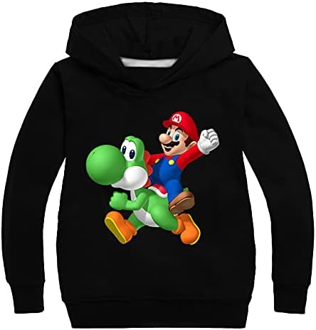 Amazon Co Jp マリオスーパーマリオアパレル秋女の子服男の子セーター子供親子服長袖 黒14 140cm ファッション