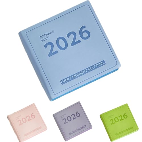 FFYGYNFDE 2026年手帳 スケジュール帳 マンスリー手帳 A6 デイリーノート 2026 年 1 月始まり B6 サイズ 完全に平らに開ける コンパクト持ち運びやすいポケットノート ビジネスプランナー 糸綴じ製本 厚手ドライボンド紙 カラーインデ
