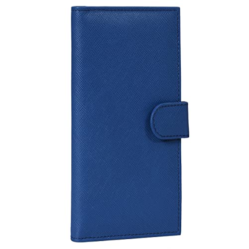 Image of Oak Leathers Checkbook Cover Slim Minimalist For Men with RFID Blocking Credit Card Holder Wallet (Royal Blue)