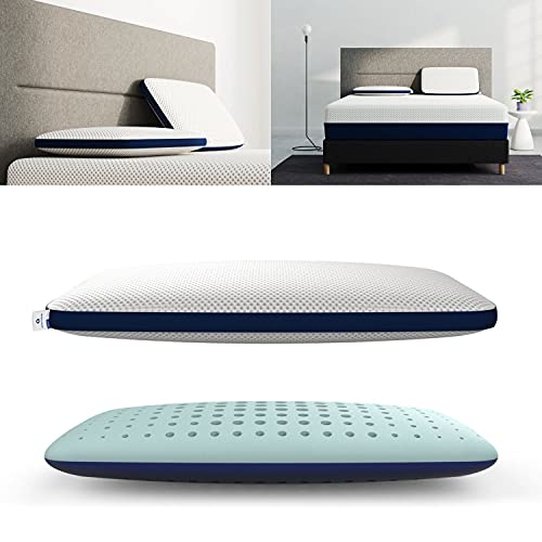 AMERISLEEP Dual Comfort Memory Foam Sleeping Queen Size Bed Pillow Neck, Shoulder & Back Support Designed for Side, Stomach & Back Sleepers Made in The USA