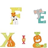 Sevi Tier Holzbuchstaben Name Felix ca. 10 cm, Türbuchstaben für Kinderzimmer, ABC Lernspielzeug aus Holz, pädagogisches Spielzeug für Kinder ab 3 Jahre, Kindernamen Buchstaben Tiere, Mehrfarbig