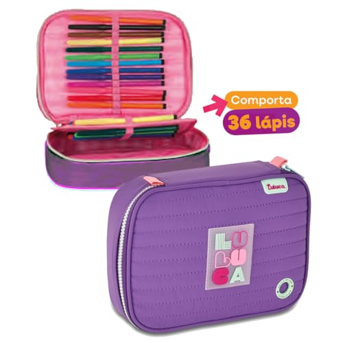 Kit mochila Luluca de rodinhas grande com Lancheira e estojo e garrafa