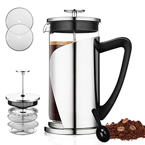 Bebeke French Press Coffee Maker - Multi Filtration System, Taste Adjustable, Grounds Free