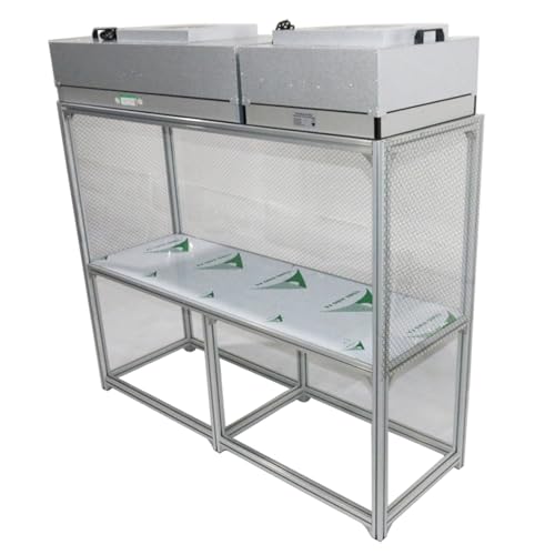 WYDDDARY Double Station Aluminum Laminar Flow Hood Air Flow Clean Workbench 70.87x23.62x57.48in Vertical Dust Free Room Workshop with HEPA Filter for Phone Repair Industry Optical Industry Laboratory