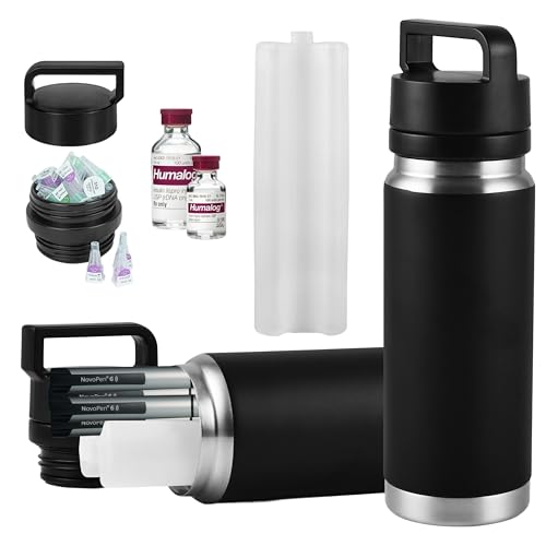 Image of [Upgraded] CareVego 20H-24H Jumbo Insulin Cooler Travel Case, 4-7 Pens Medication Travel Case Insulin Pens and Diabetic Supplies Storage