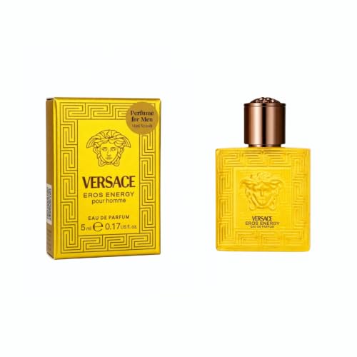 Versace Eros Energy Mini Cologne for Men, Yellow EDP Splash 0.17 oz, Sample Size