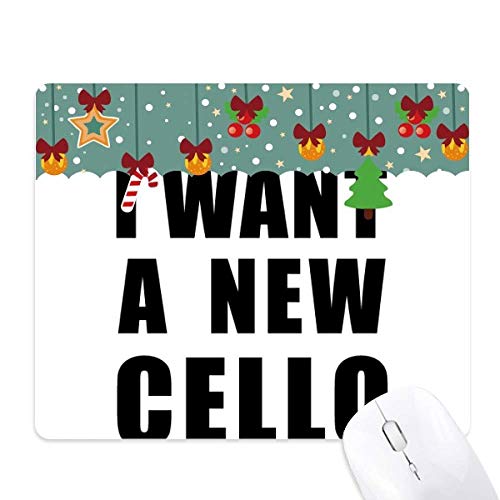 Tapis de souris violoncelle Noël en caoutchouc antidérapant pour bureau musique