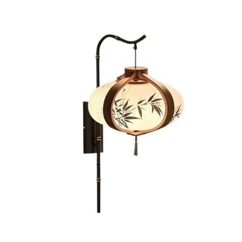 birene Wall Lamp Bedroom Retro Painted Lantern-Shaped Lamps Living Room Tea Room Bedside Wall Lights