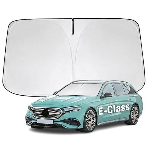 Windshield Sun Shade for Mercedes Benz E-Class E300 E350 E320 E280 E420 E430 E450 E500 2004-2026 Sunshade 300T Windshield Cover Blocks UV Rays Custom Fit Front Window Shade Foldable Keep Cool by YIZHUOMY - Used condition - US$12.09