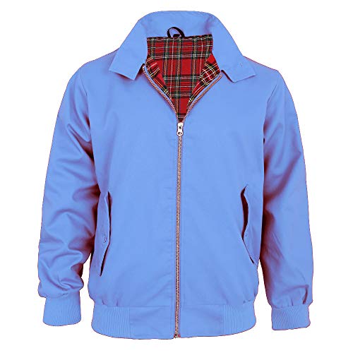 Malaika Harrington Jacket Men's Classic Vintage Retro Scooter 1970'S Bomber Trendy Coat,Sky Blue,4XL