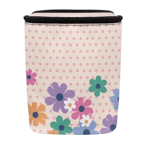 Image of Cute Groovy Flower Butterfly Car Trash Can Bin Interior Accessory Large Capacity Auto Garbage Bin for SUV Truck,Garbage Container Bin