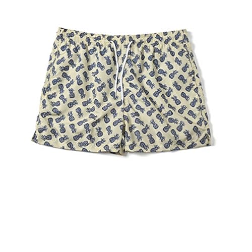 Swim Trunks Men Fashion Funny Elastic Waist Hawaiian Bathing Suit Lightweight Quick Dry Summer Beach Shorts Yellow Board Shorts Men's M