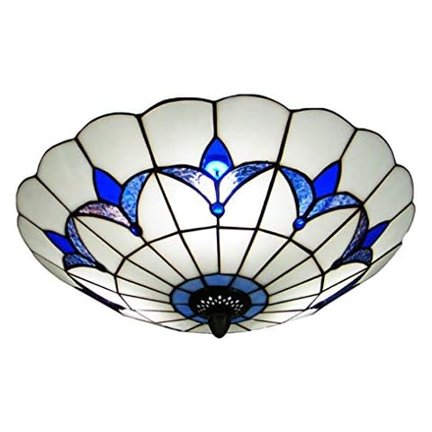 LANMOU Lámpara de Techo Estilo Tiffany Plafón con Montura Empotrada Cover