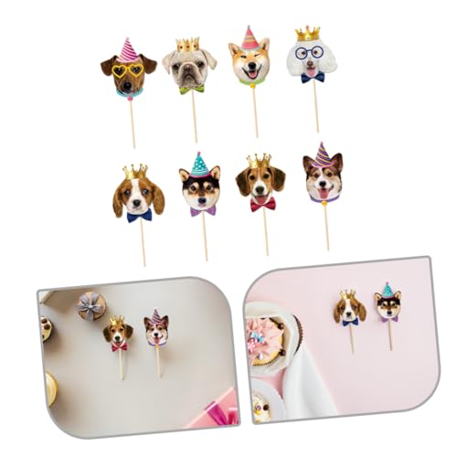 GLEAVI 56stücke Hund Geburtstagsdekoration mit Tortenaufsatz für Welpenparty Cupcake-Topper mit Hundemotiven Partyzubehör für Haustiergeburtstag Dekoration für Hundegeburtstag