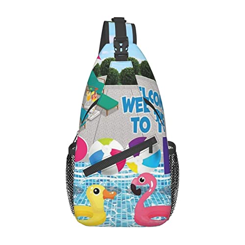 Sac de poitrine homme pour voyage et travail, sacoche noire flamant rose
