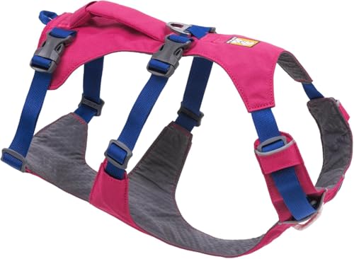 Ruffwear Flagline Hundegeschirr mit Griff, Lleichtes, Verstellbares Gehgeschirr, 3 Leinenbefestigungspunkte, verstärktes Gurtband und starker V-Ring aus Metall Alpenglow Pink Small
