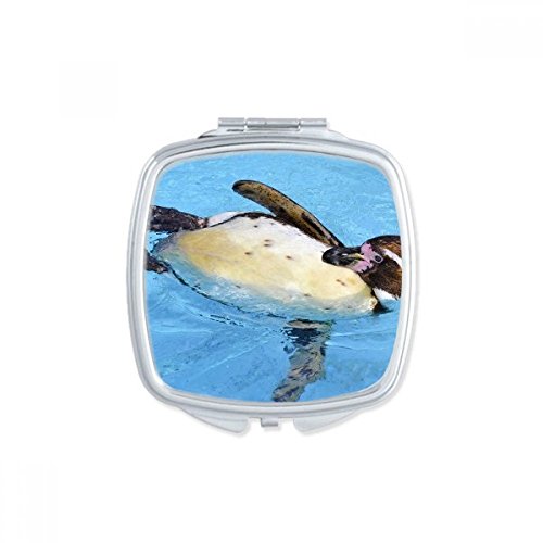 Miroir de poche portable multicolore penguin antarctique image carrée